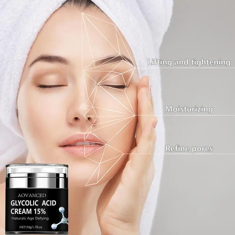 15% Glycolic Acid Cream Anti Wrinkle Face Cream Lifting Firming Cream Moisturizing Cream Exfoliating Cleaning Pore