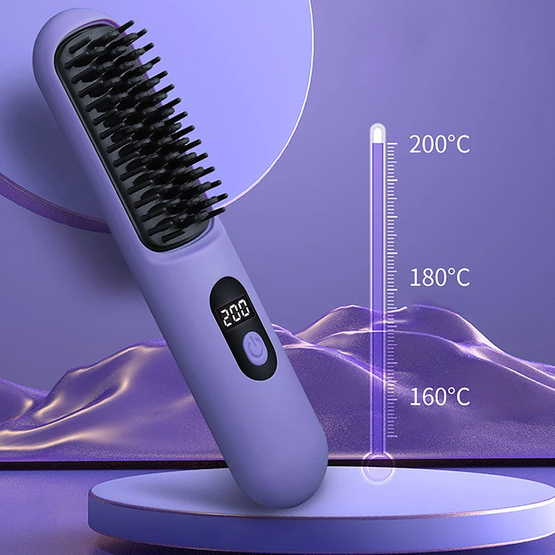 1PCS Negative Ion Hair Straightening Comb Easy To Carry Straight Hair Not Harmful To Hair Curling And Straightening