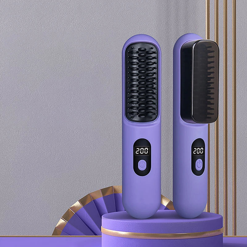 1PCS Negative Ion Hair Straightening Comb Easy To Carry Straight Hair Not Harmful To Hair Curling And Straightening